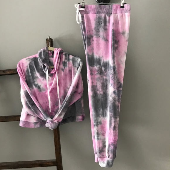 Size S Super Soft Lightweight Tie dye Jogger - Pink - Picture 2 of 4